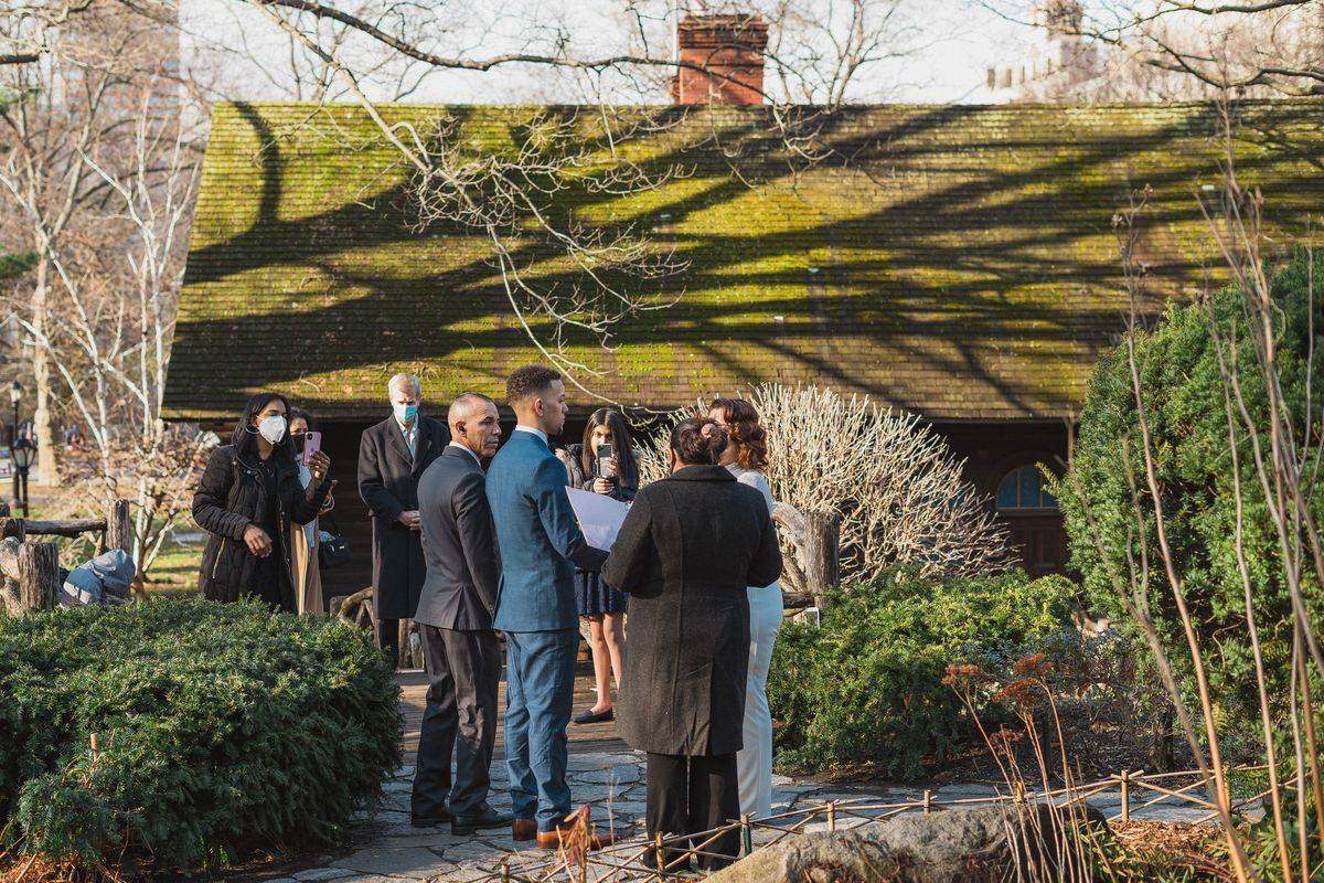 Ceremony at Shakespeare Garden - Central Park Wedding - New York City