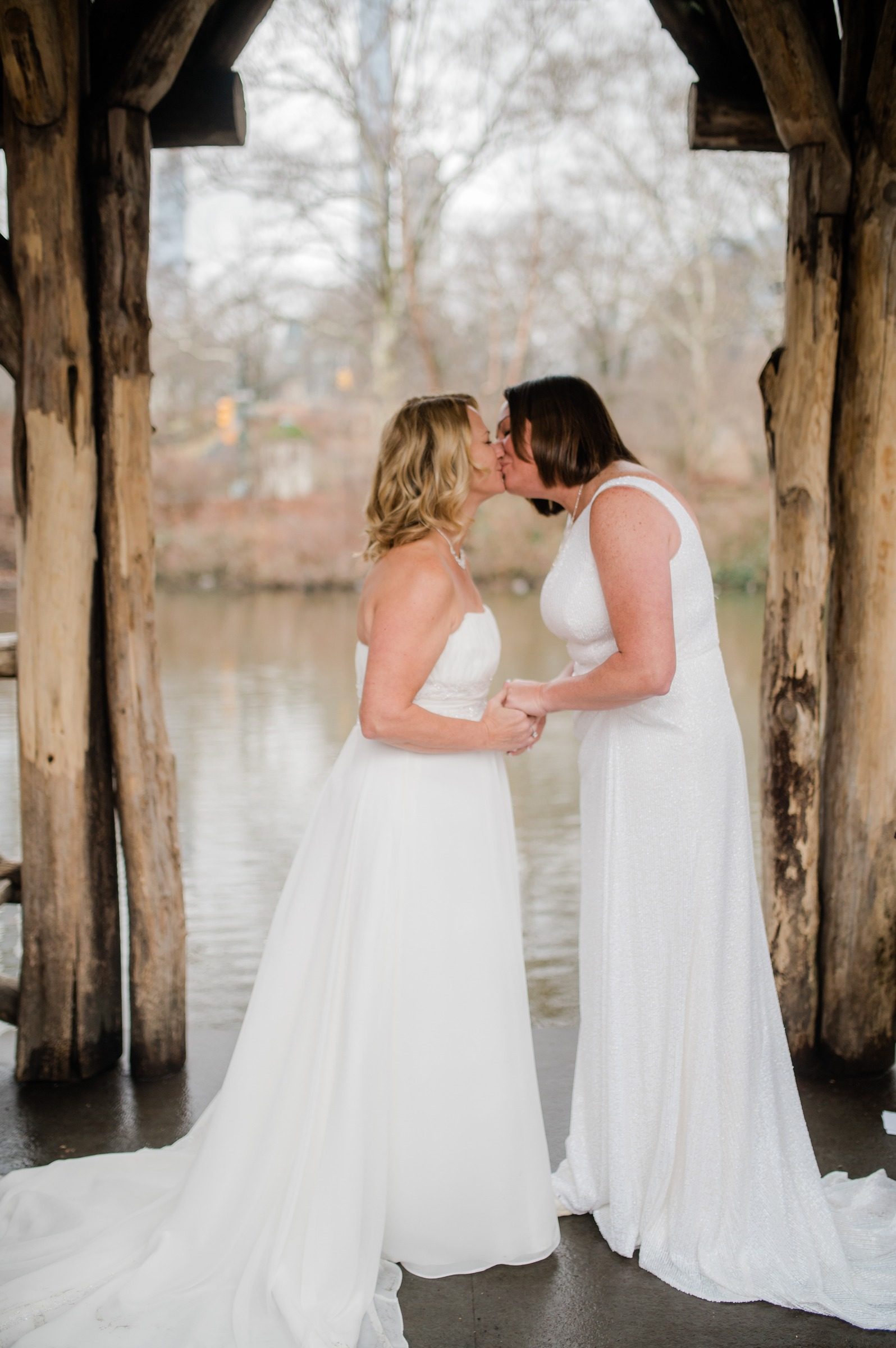 Two brides at Wagner Cove - Central Park Wedding - New York City